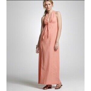 J.Crew Coral Pink Bow Sleeveless Maxi Dress Size S
